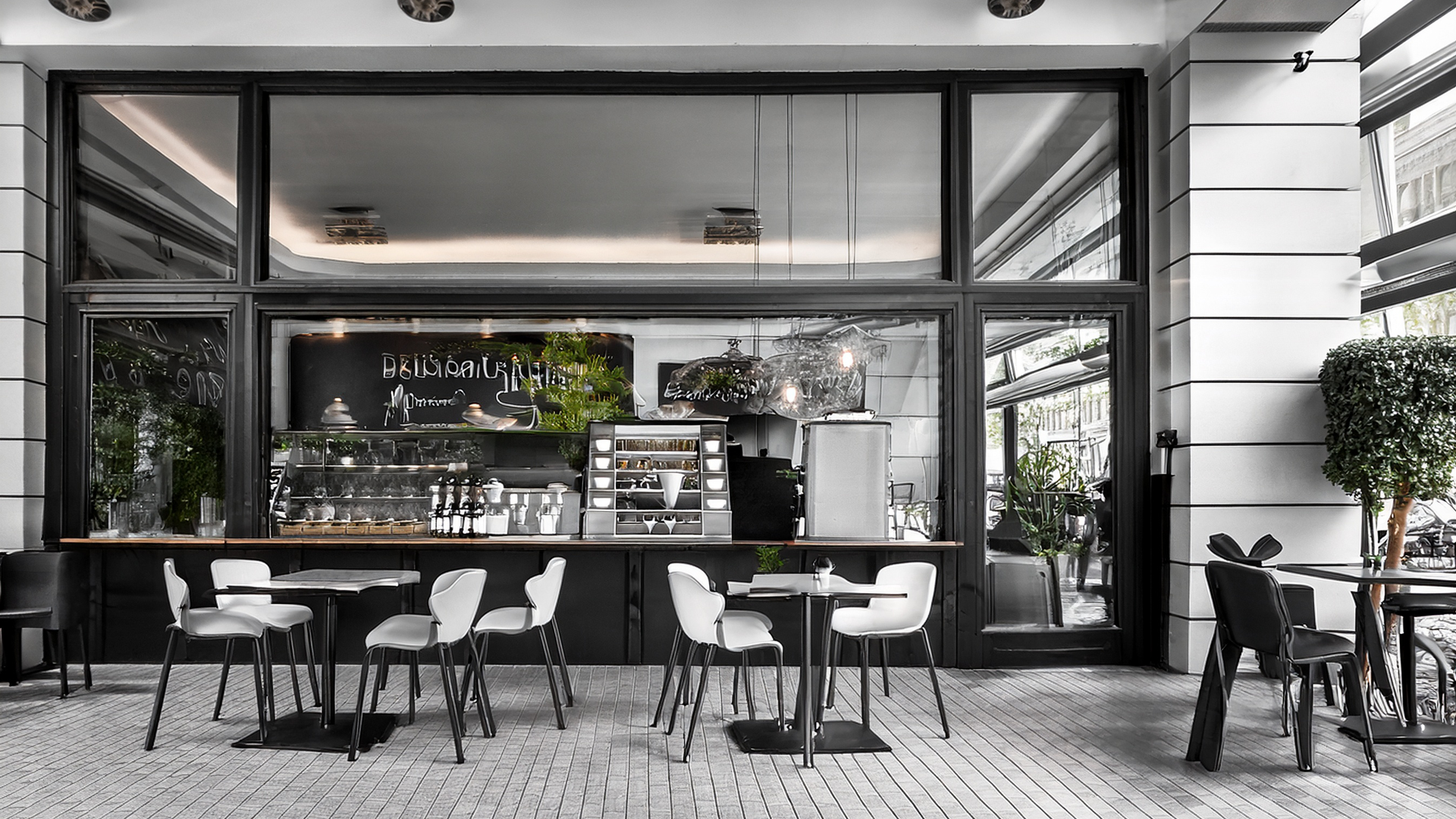 モノクロカフェ外観